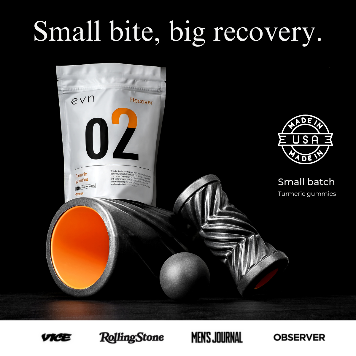 recovery gummies on foam roller