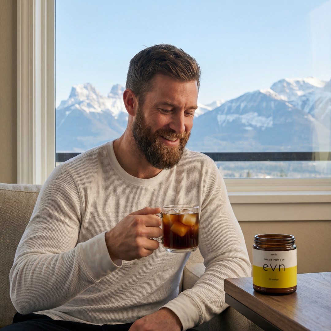 a man drinking cold brew