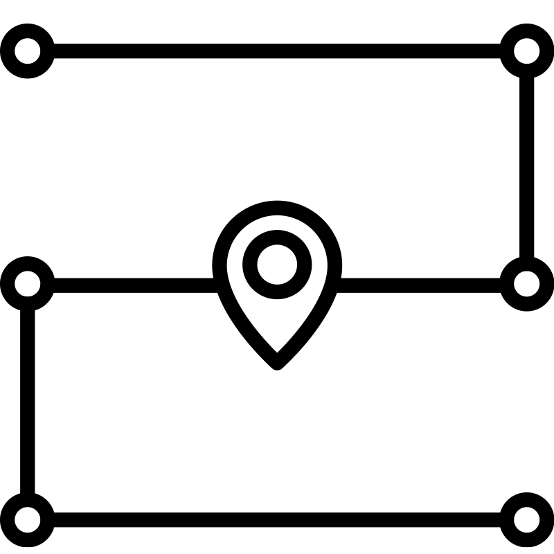 an icon of a map with a pin