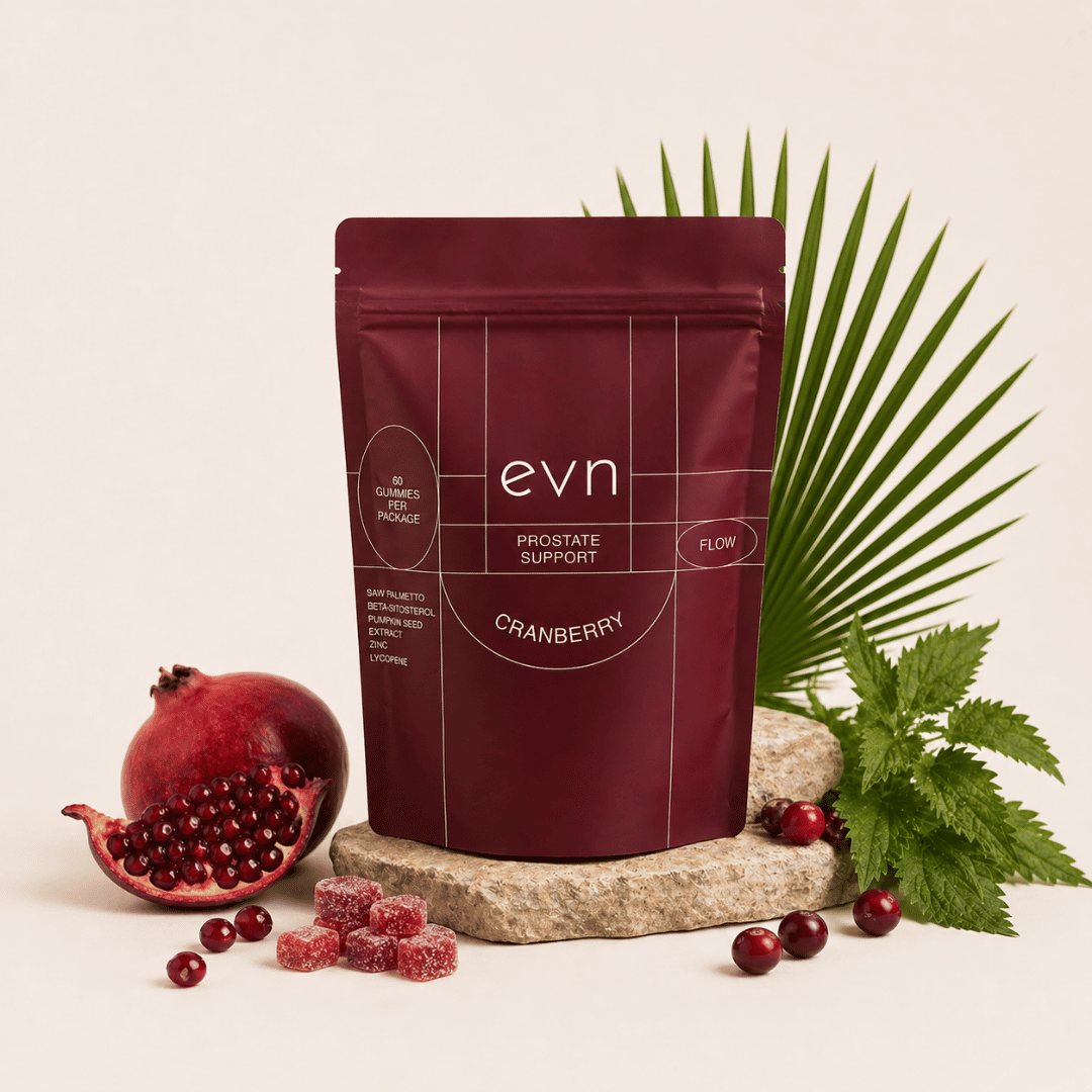 prostate gummies with herbs surrounding 